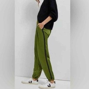 Anthroplogie Deandra Green Satin Joggers